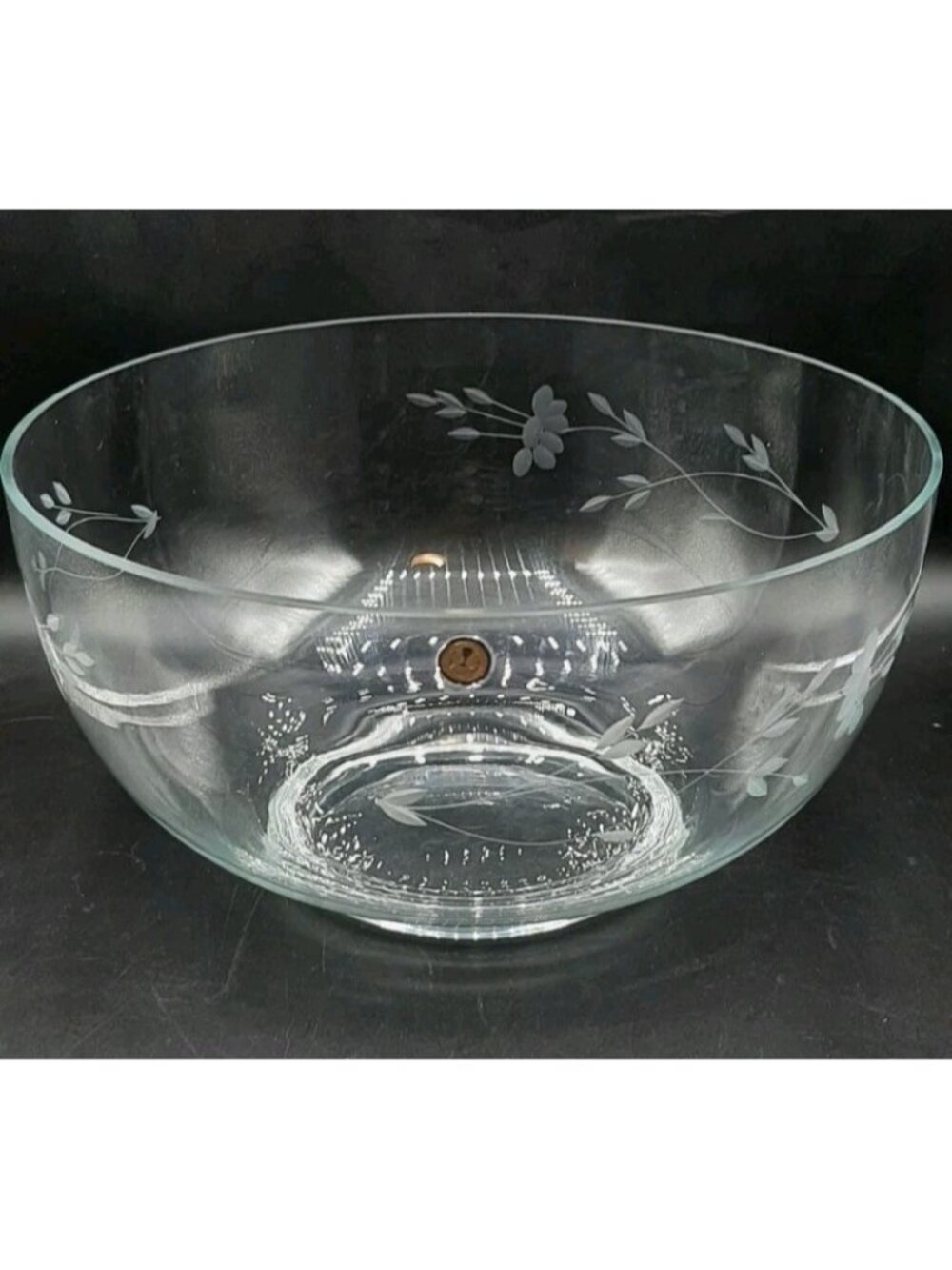 PRINCESS HOUSE Crystal Etched Heritage Blossom Footed Salad Fruit Serving Bowl